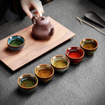 Flag Village High-grade Ceramic Small Tea Bowl Tasting Cups Tealight Gift Box Set