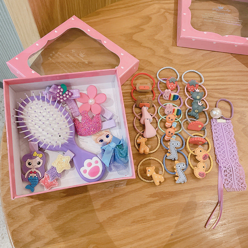 Flag Village Children's Hair Accessories Set 28-piece Gift Box Girl's Headdress