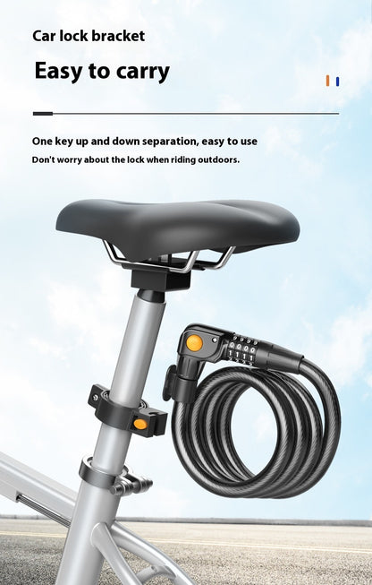 Flag Village Auto Tools Password Double Open Anti-theft Steel Cable Steel Wire Password Lock Bicycle Lock