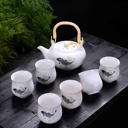 Flag Village Large-capacity Set Of Ceramic Tea Set With Gift Box