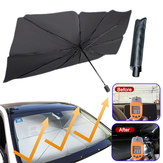 Flag Village Auto Tools Foldable Car Windshield Sun Shade Umbrella UV Protection Heat Insulation Parasol Auto Front Window Cover Interior Protector Summer Gadgets