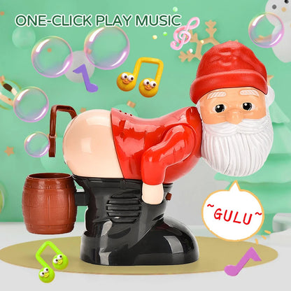 Flag Village Electric Santa Claus Bubbles Machine Blowing Bubbles Music Light Entertainment Toy Prank Funny Ornament Christmas Gifts Christmas Decorations