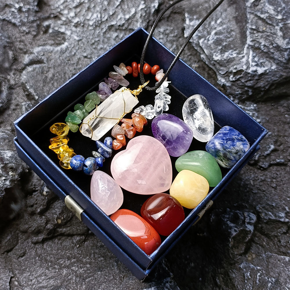 Flag Village Colorful Irregular Natural Stone Set Gift Box