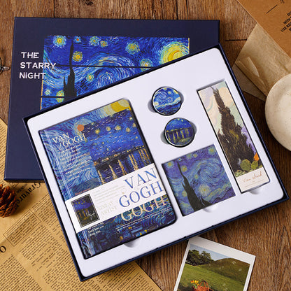 Flag Village Oil Painting Hand Account Set Creative Art Notebook Notepad Gift Box