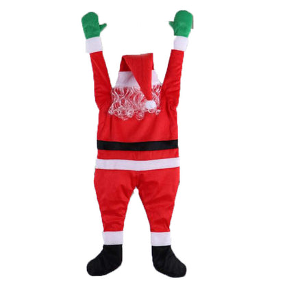 Flag Village Santa Claus Climbs The Wall To Decorate Clothes Ornaments Gifts Christmas Decoration