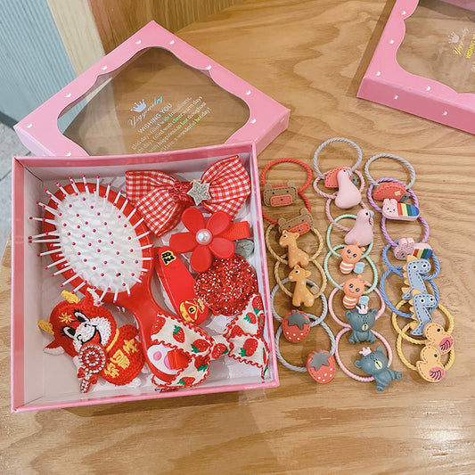 Flag Village Children's Hair Accessories Set 28-piece Gift Box Girl's Headdress