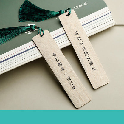 Flag Village Classical Chinese Style Creative Girl Mahogany Bookmark Set Gift Box