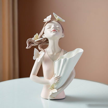 Flag Village Home Decor Girl Figurine Resin Sculpture Abstract Art Room Decor Nordic Decoration Home Living Room Decoration Accessories Gifts