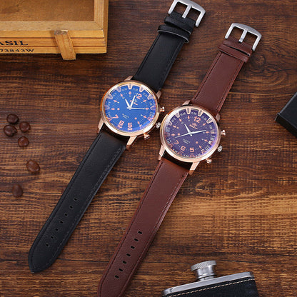 Flag Village Fashion Creative Personality Watch Glasses Belt Wallet Set Gift Box
