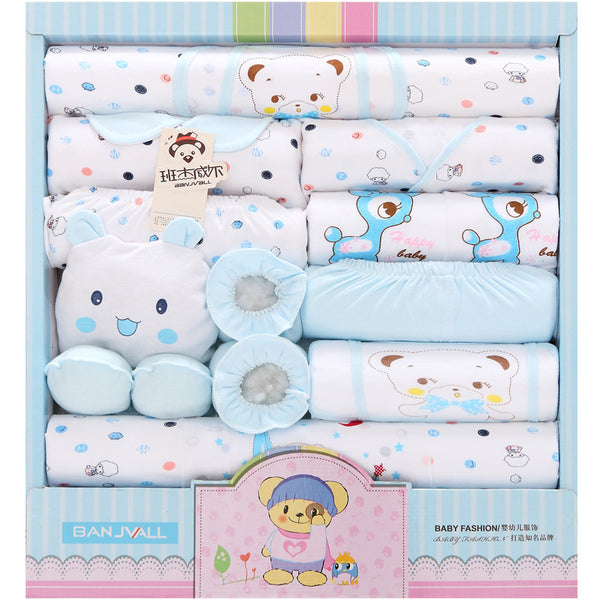 Flag Village 18-piece Cotton Newborn Gift Box Baby Clothes Set Newborn Baby Underwear Supplies