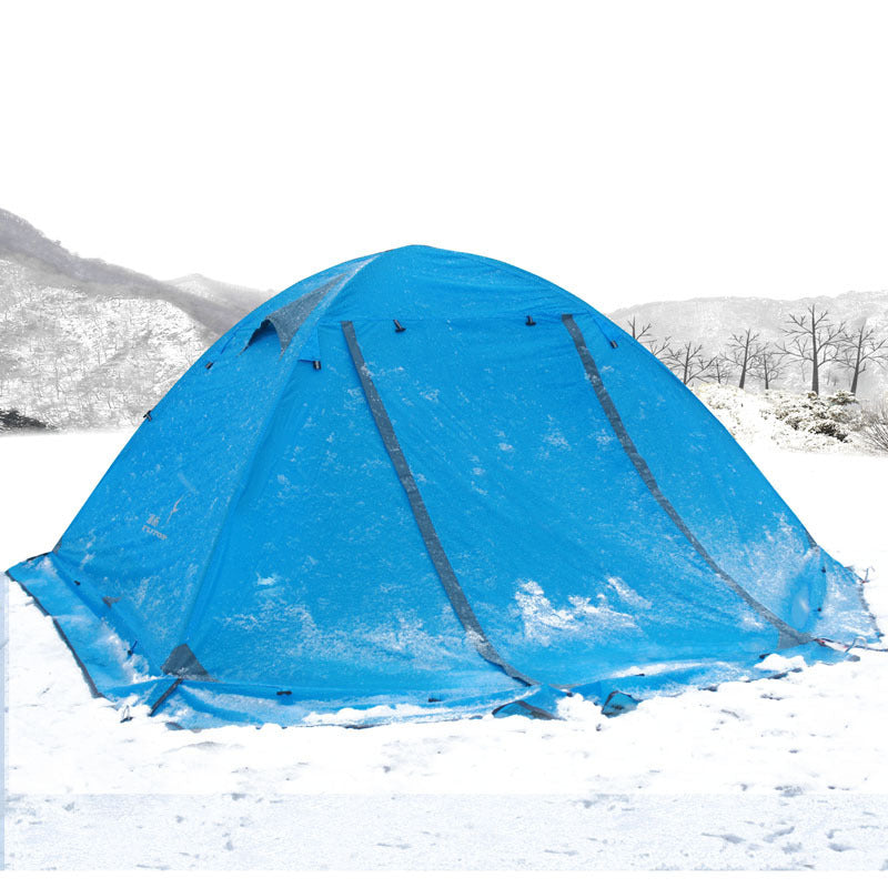 Flag Village Camping Camping Tent Double Double Aluminum Pole Anti-storm Travel Camping