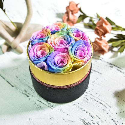 Flag Village Preserved Flower Rose Hug Bucket Christmas Gift Box