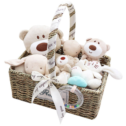 Flag Village Newborn Baby Color Cotton Toy Set Gift Box