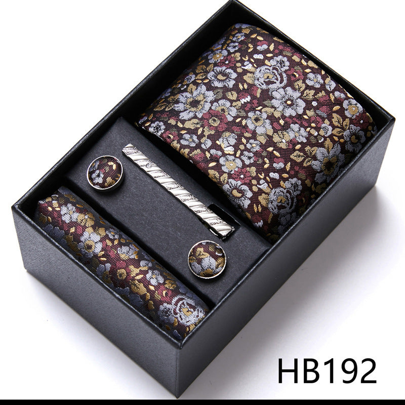 Flag Village Men's Business Formal Tie Six-piece Set Gift Box