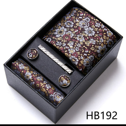 Flag Village Men's Business Formal Tie Six-piece Set Gift Box