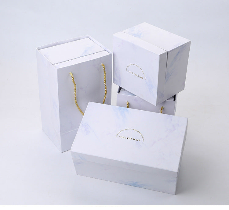 Flag Village European Style Marbled Gold Rim Mug Gift Box Set