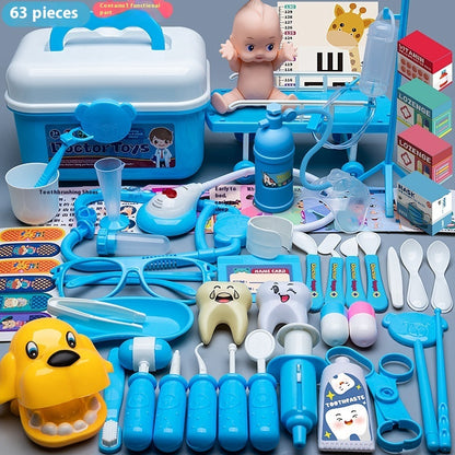 Flag Village Children's Doctor Toy Set Tool Medical Box