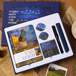 Flag Village Oil Painting Hand Account Set Creative Art Notebook Notepad Gift Box