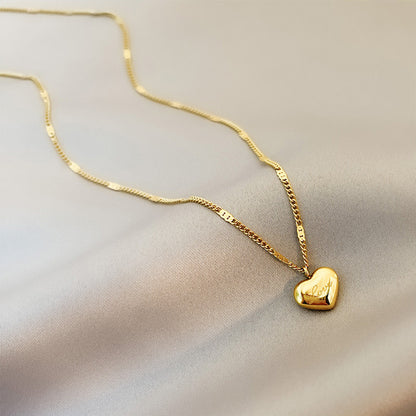 Flag Village Fashion Jewelry Necklace For Women New Trend Vintage Simple Love Heart Pendant Elegant Party Jewelry Birthday Gifts