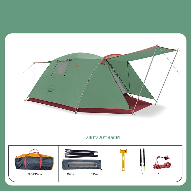 Flag Village Four Person Outdoor Camping Space Folding And Thickening Tent Rain And Sun Proof Outdoor