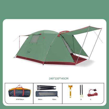 Flag Village Four Person Outdoor Camping Space Folding And Thickening Tent Rain And Sun Proof Outdoor