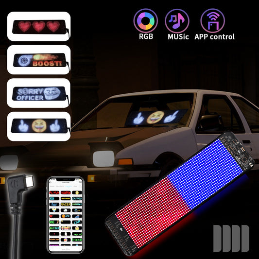 Flag Village Auto Tools Programmable Car LED Sign LED Full-color Advertising Screen Ultra-thin Display Screen Custom Text Pattern Animation Display Car