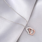 Flag Village Rose Gold Color Separation Double Ring Necklace Mother's Day Gift Box