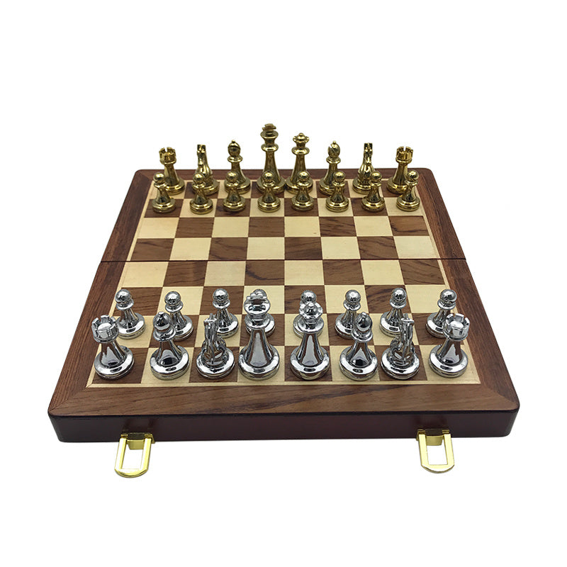 Flag Village Chess Match Special High-end Gift Box Set Solid Wood Folding Board Large Pieces Chess