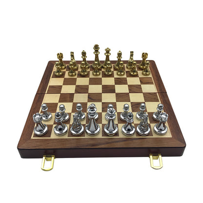 Flag Village Chess Match Special High-end Gift Box Set Solid Wood Folding Board Large Pieces Chess