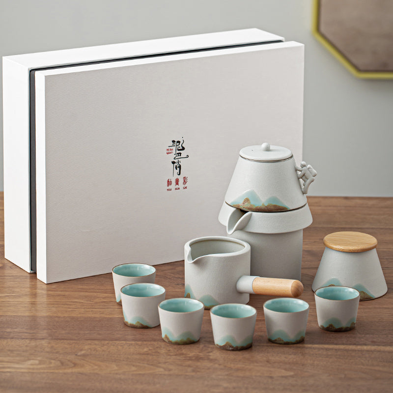 Flag Village Lazy Man Automatic Making Simple Gift Box Tea Set