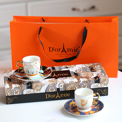 Flag Village Fashion Small Turkish Coffee Cup And Saucer Tea Set Gift Box