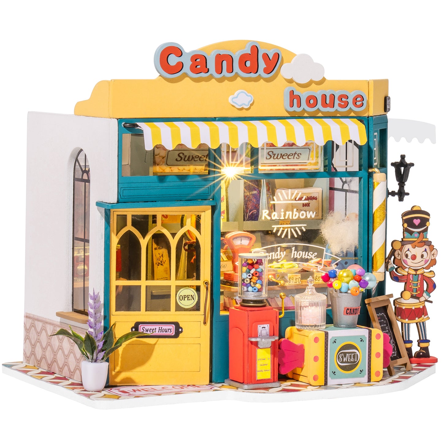 Flag Village Robotime Rolife Rainbow Candy House DIY Miniature House For Kids Girls Xmas Gifts 3d Wooden Puzzle Dollhouse Funny Creative Toys