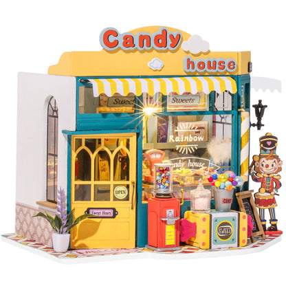 Flag Village Robotime Rolife Rainbow Candy House DIY Miniature House For Kids Girls Xmas Gifts 3d Wooden Puzzle Dollhouse Funny Creative Toys