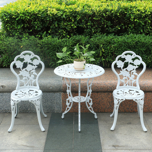 Flag Village Outdoor Iron Table And Chair Courtyard Balcony Dining Chair Three-piece Set Combination