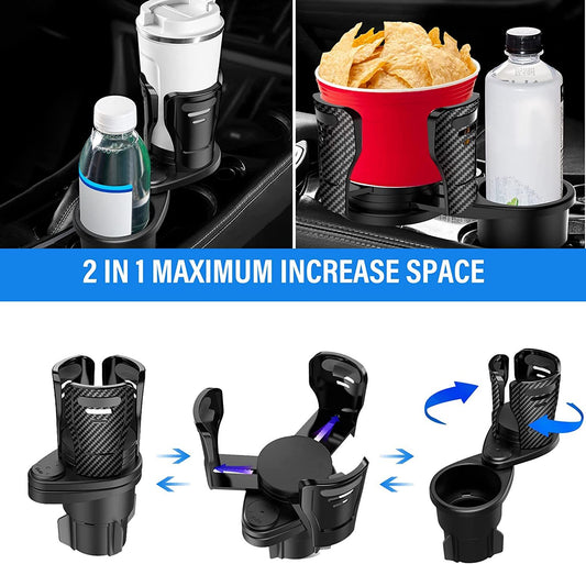 Flag Village Auto Tools Car Drinking Bottle Holder 360 Degrees Rotatable Water Cup Holder Sunglasses Phone Organizer Storage Car Interior Accessories