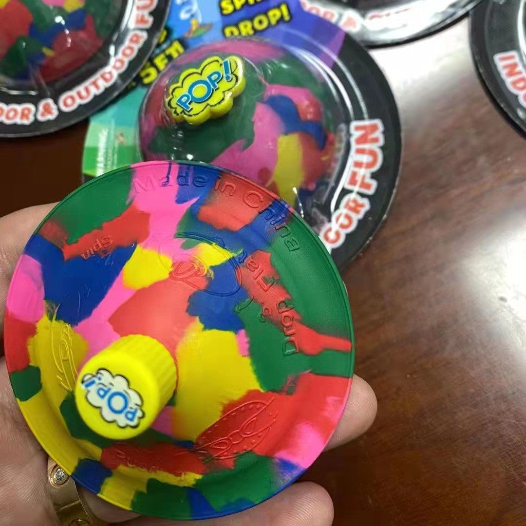 Flag Village Children Toys Camouflage Bounce Rubber Popping Bowls Novelty Elastic Hip Hop Jumps Fidget Toys Outdoor Funny Sports Gifts For Kids