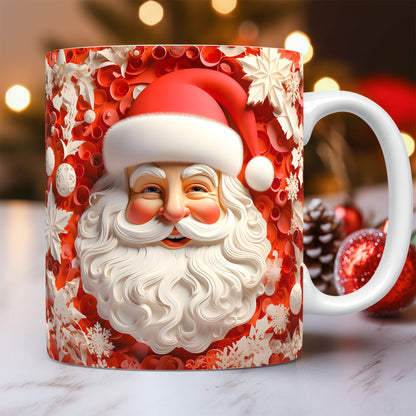 Flag Village Creative 3D Christmas Ceramic Mug Unique Space Design Snowman Santa Coffee Cup Tea Milk Mug Christmas Gifts For Kids Adults Kitchen Gadgets