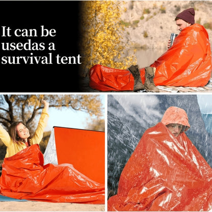 Flag Village Portable Lightweight Emergency Sleeping Bag, Blanket, Tent - Thermal Bivy Sack For Camping, Hiking, And Outdoor Activities - Windproof And Waterproof Blanket For Survival