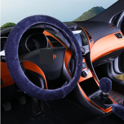 Flag Village Auto Tools Winter Wool Car Cover Plush Steering Wheel Cover