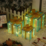 Flag Village Remote Control Christmas Gift Box Lights Christmas Three-piece Decoration