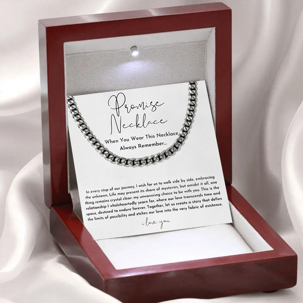 Flag Village Male Stainless Steel Double-sided Ground Cuban Chain Gift Box Set