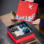 Flag Village Ceramic Kung Fu Tea Set Gift Box Set Business Small Gift