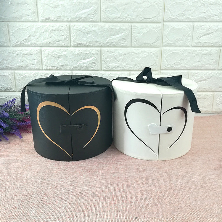 Flag Village Gift Box Valentine's Day Side Opening Round Paper Gift Box For Holding