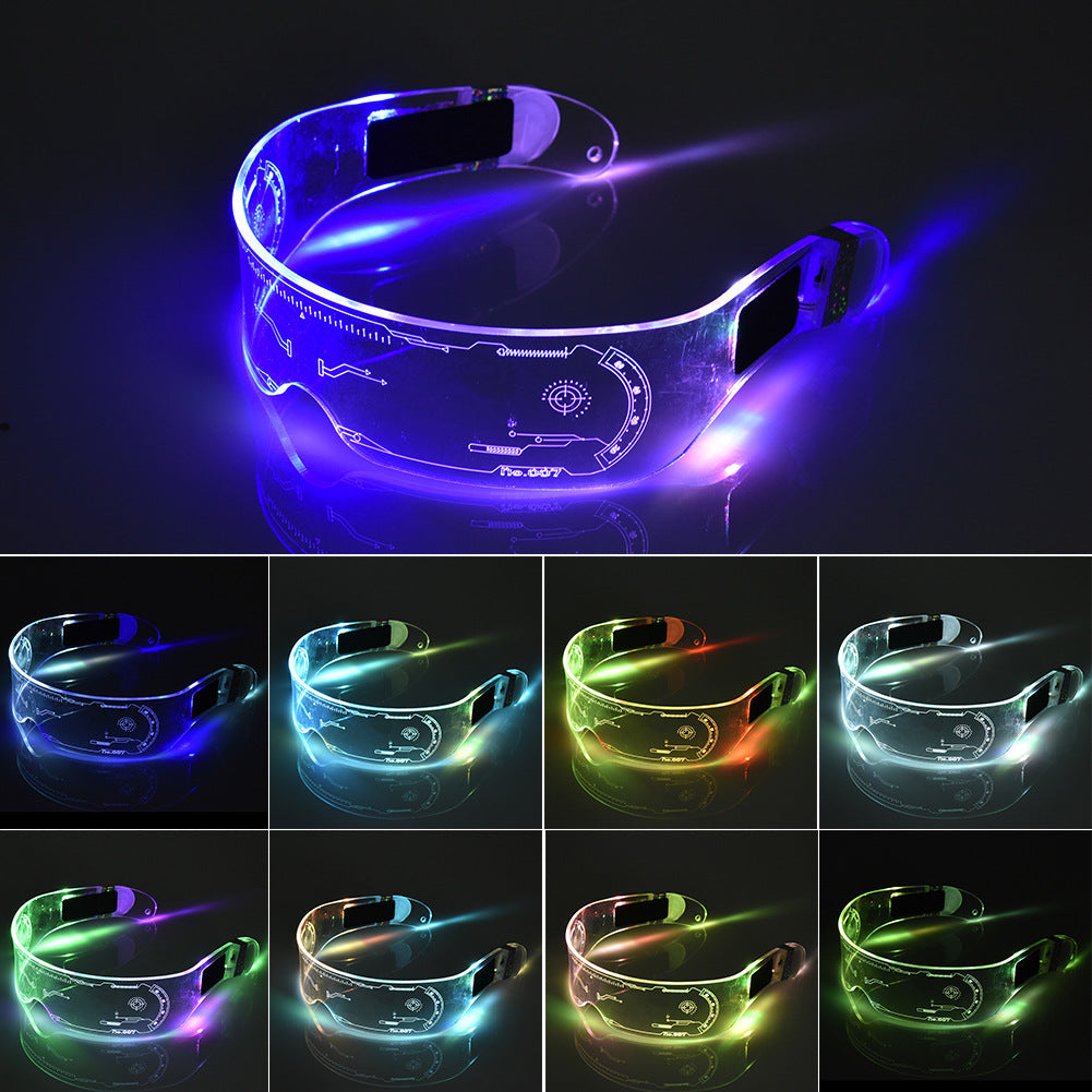 Flag Village LED Luminous Glasses Party Bar Disco Punk Glasses Futuristic Style Festival Goggles Decoration Gifts