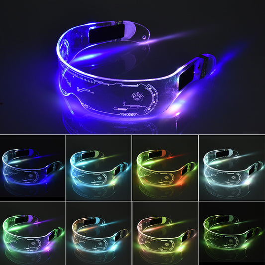 Flag Village LED Luminous Glasses Party Bar Disco Punk Glasses Futuristic Style Festival Goggles Decoration Gifts