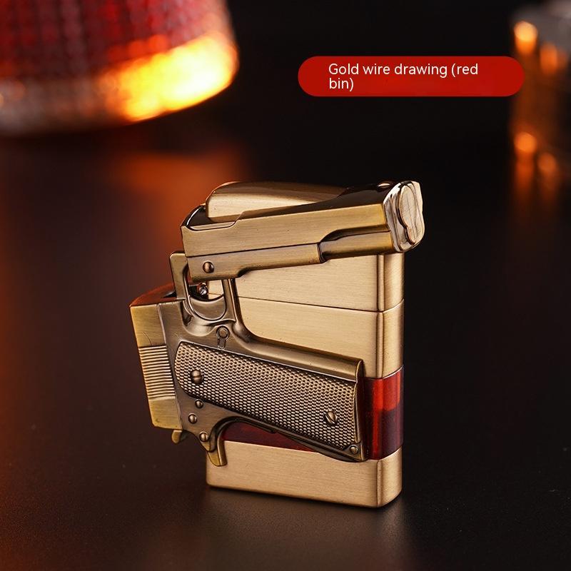 Flag Village Pistol Shape Metal Gas Lighters With Gift Box Packaging