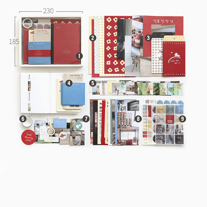 Flag Village Hand Ledger Gift Box Cute Simple Set Notebook
