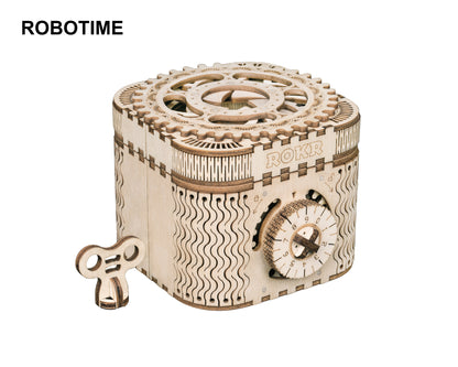 Flag Village Robotime Rokr 123Pcs Treasure Box Creative 3D Wooden Puzzle Game Assembly Toys Chris Gift For Children Adults Teens Dropshipping