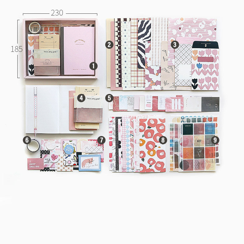 Flag Village Hand Ledger Gift Box Cute Simple Set Notebook