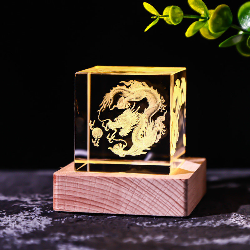 Flag Village Moon Solar System Galaxy Crystal Cube Decoration Gifts